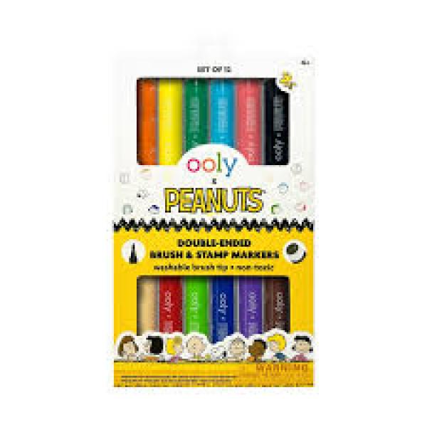 PEANUTS DOUBLE-ENDED BRUSH & STAMP MARKERS