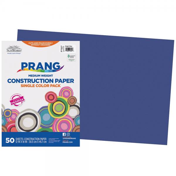 CONSTRUCTION PAPER: 12"X18" BRIGHT BLUE