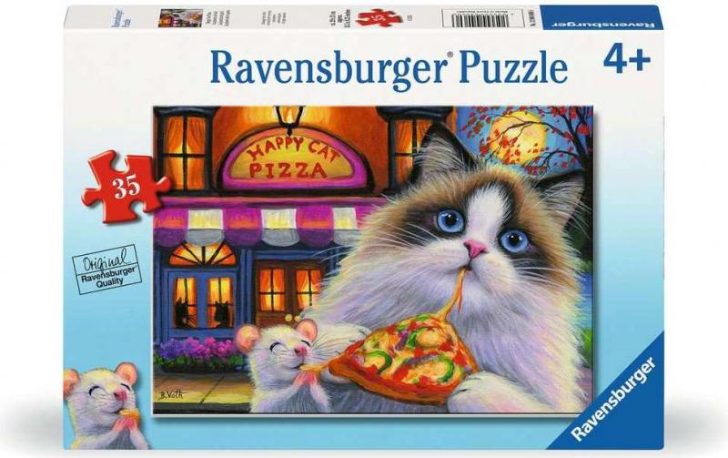 PUZZLE: HAPPY CAT PIZZA 35 PC