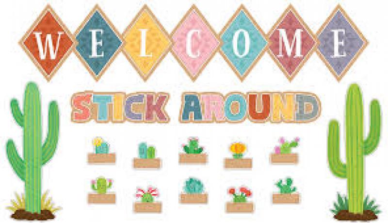 BULLETIN BOARD SET: HAPPY CACTUS CREW WELCOME