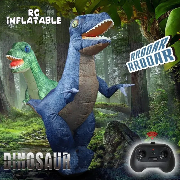 REMOTE CONTROL INFLATABLE DINOSAUR: BLUE