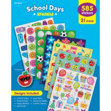 STICKERS: SCHOOL DAYS SPARKLE VARIETY PACK