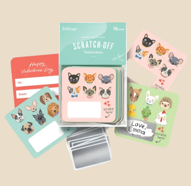 (SALE) SCRATCH-OFF VALENTINES PET FACES