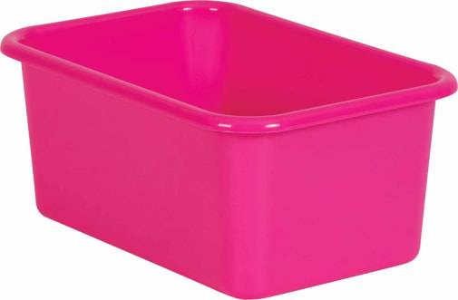 SMALL PLASTIC STORAGE BIN: PINK