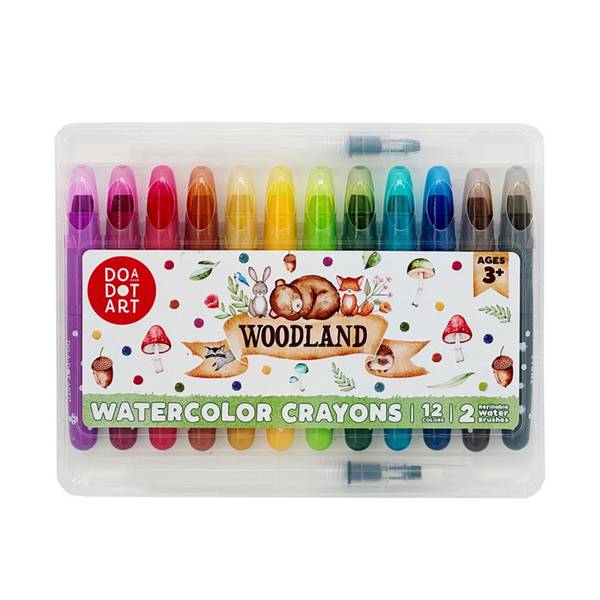 WATERCOLOR CRAYONS SET OF 12: WOODLAND