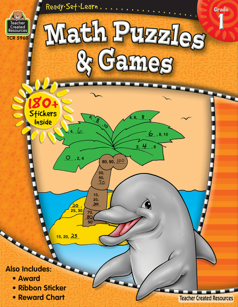 READY SET LEARN: MATH PUZZLES & GAMES GRADE 1