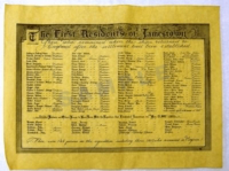 HISTORICAL DOCUMENT: #6-FIRST RESIDENTS OF JAMESTOWN