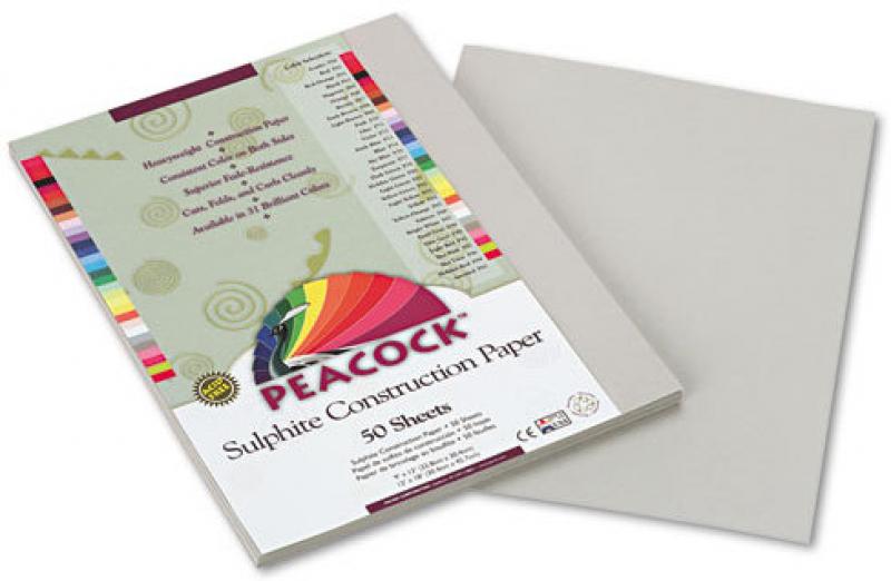 CONSTRUCTION PAPER: 9"X12" PEARL GRAY