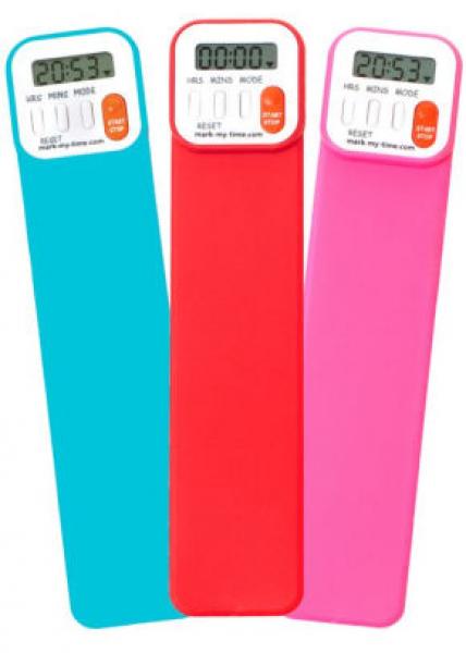 BOOKMARKS: MARK-MY-TIME DIGITAL RED OR AQUA