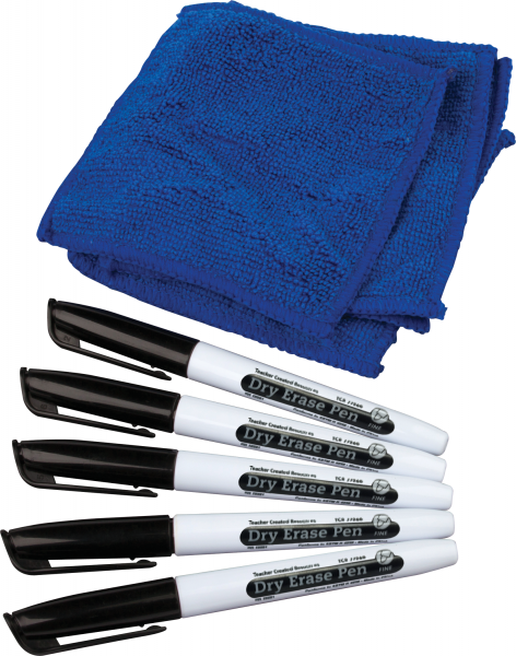 DRY ERASE PENS & MICROFIBER TOWELS