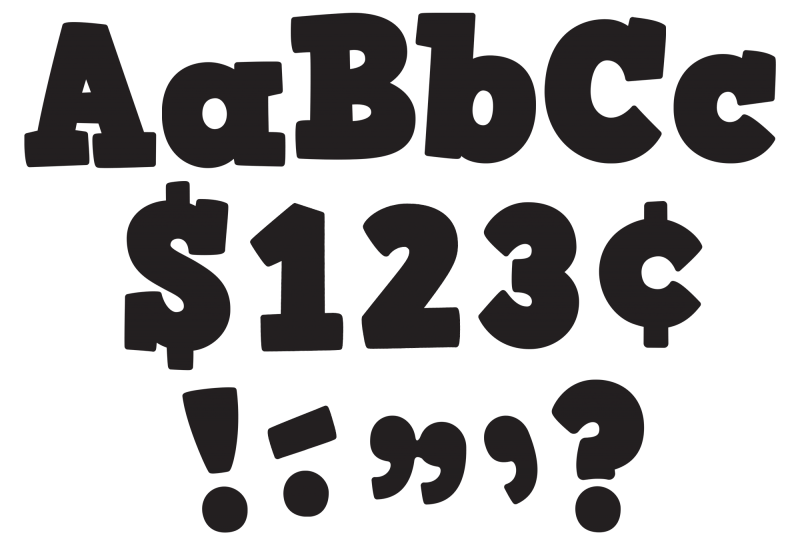 LETTERS: 4" BOLD BLOCK BLACK