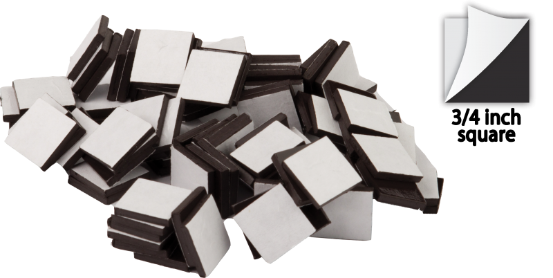 ADHESIVE MAGNETIC SQUARES: 3/4"