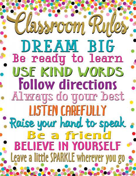 CHART: CLASSROOM RULES CONFETTI