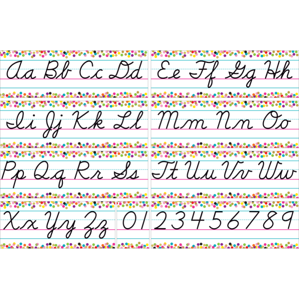 BULLETIN BOARD SET: CURSIVE WRITING CONFETTI