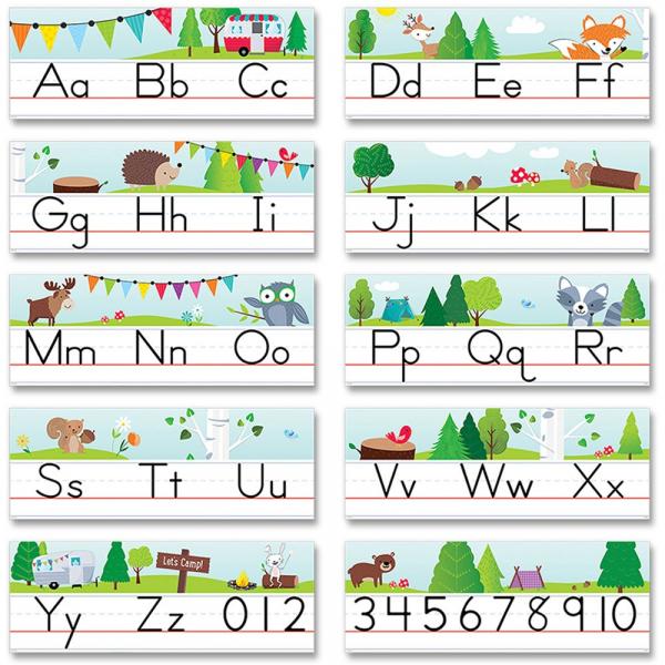 BULLETIN BOARD SET: WOODLAND ALPHABET LINE