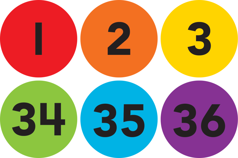 SPOT ON CARPET MARKERS NUMBERS 1-36