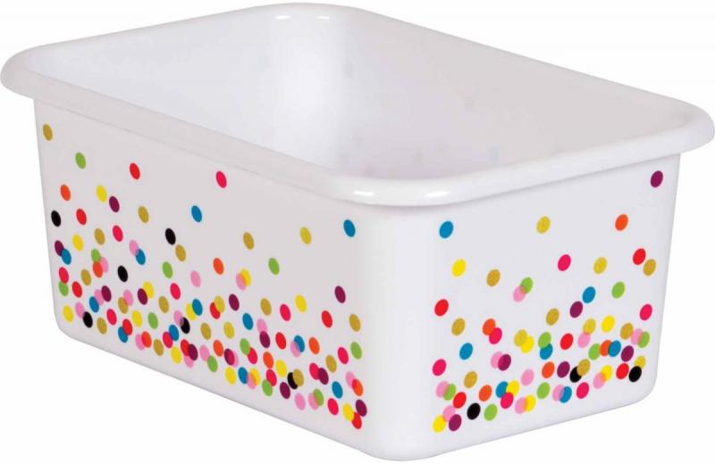 SMALL PLASTIC STORAGE BIN: CONFETTI