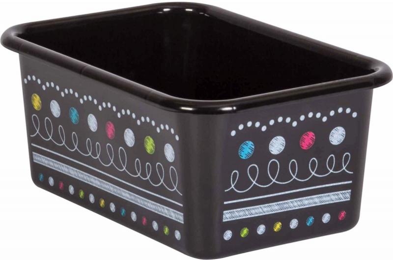 SMALL PLASTIC STORAGE BIN: CHALKBOARD BRIGHTS