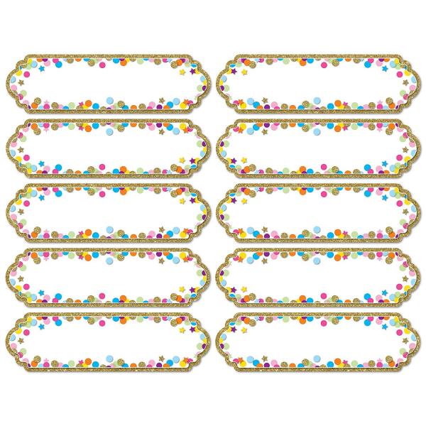 MAGNETIC NAME PLATES: CONFETTI 10CT