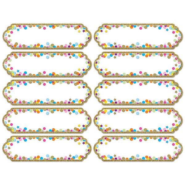 MAGNETIC NAME PLATES: CONFETTI 10CT
