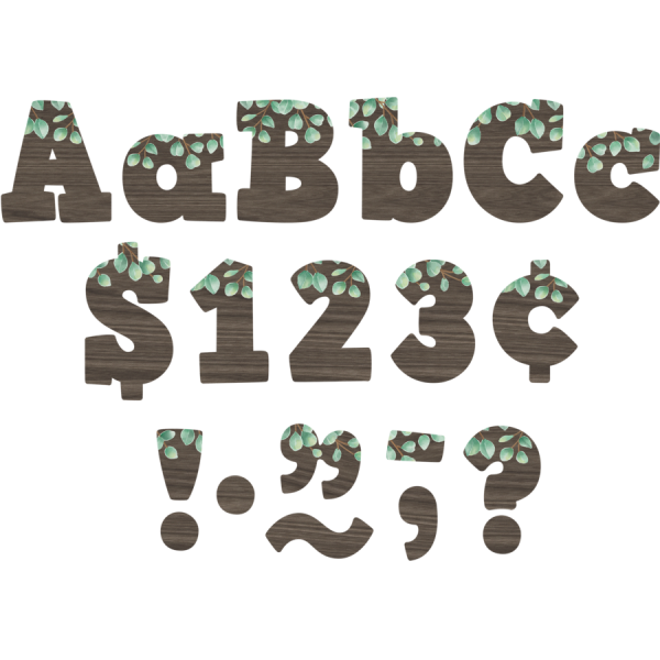 LETTERS: 4" BOLD BLOCK EUCALYPTUS