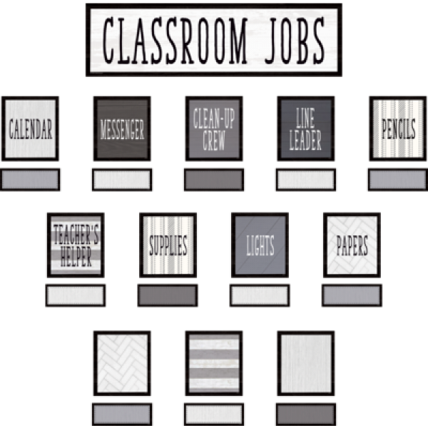 MINI BULLETIN BOARD SET: CLASSROOM JOBS MODERN FARMHOUSE