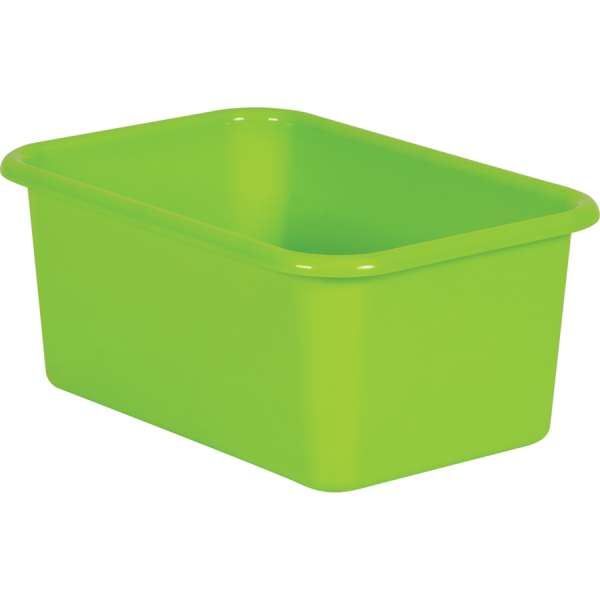 SMALL PLASTIC STORAGE BIN: LIME