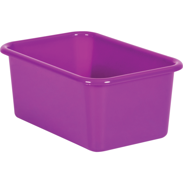 SMALL PLASTIC STORAGE BIN: PURPLE
