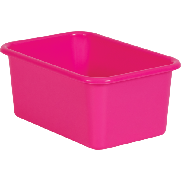 SMALL PLASTIC STORAGE BIN: PINK