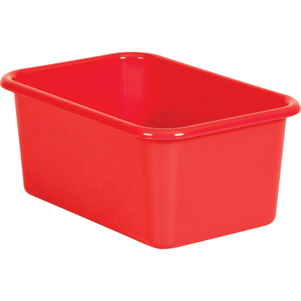 SMALL PLASTIC STORAGE BIN: RED