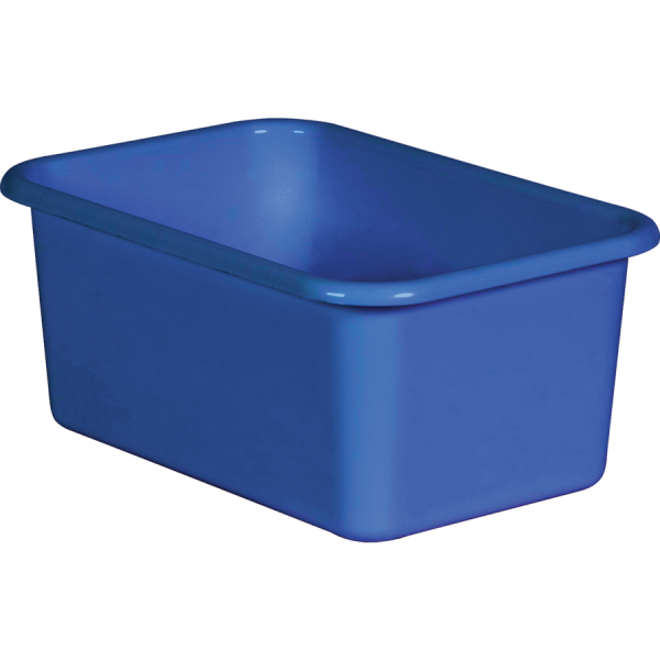 SMALL PLASTIC STORAGE BIN: BLUE