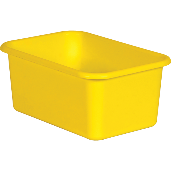 SMALL PLASTIC STORAGE BIN: YELLOW