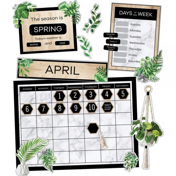 BULLETIN BOARD SET: CALENDAR SIMPLY BOHO