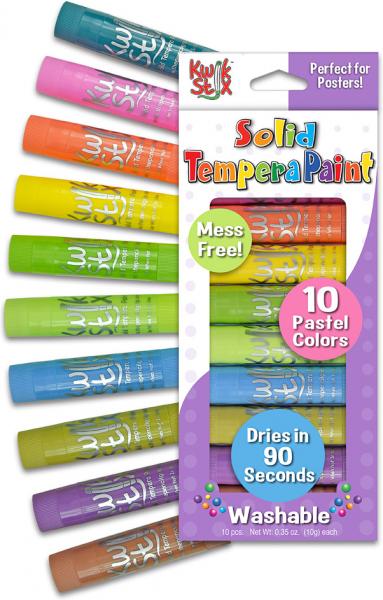 KWIK STIX SOLID TEMPERA PAINT PASTEL COLORS 10 PK