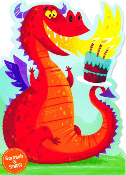 GREETING CARD: SCRATCH & SNIFF FIRE BREATHING DRAGON