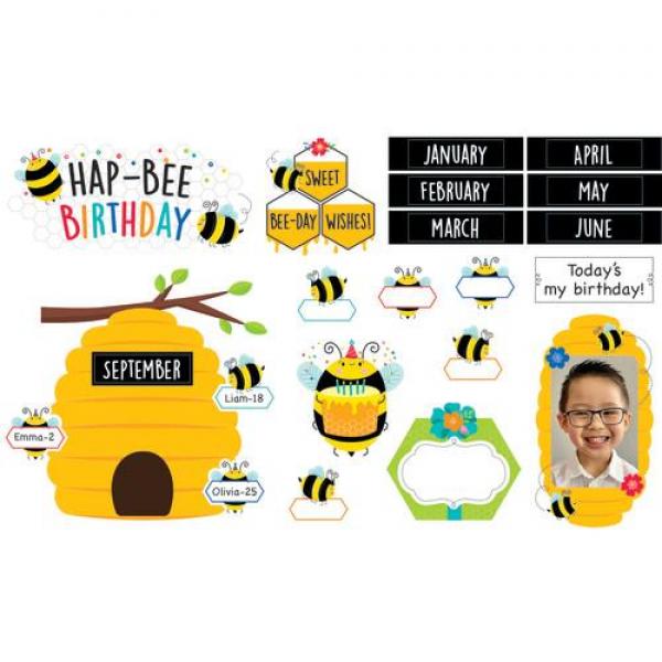 MINI BULLETIN BOARD SET: BIRTHDAY BEES