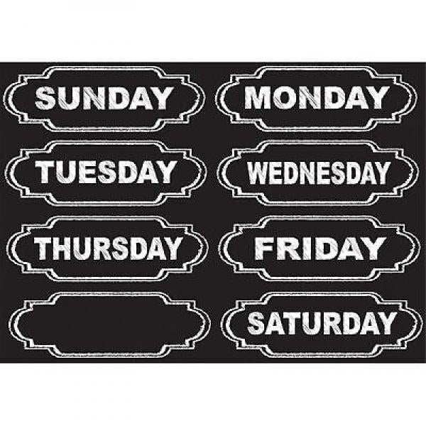 DIE-CUT MAGNETS: CHALK DAYS OF THE WEEK