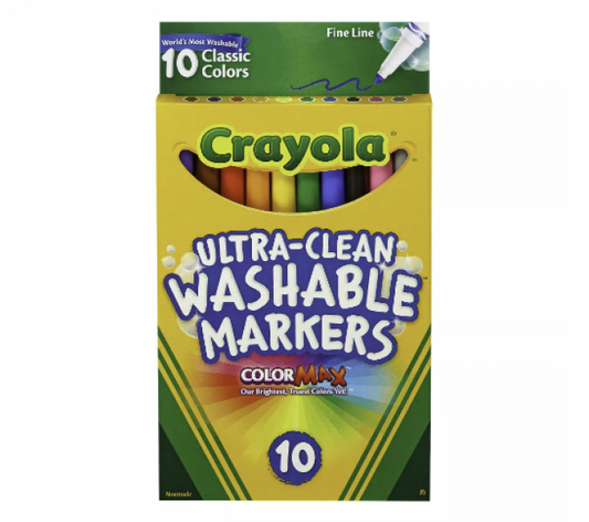 CRAYOLA ULTRA-CLEAN WASHABLE MARKERS FINE LINE