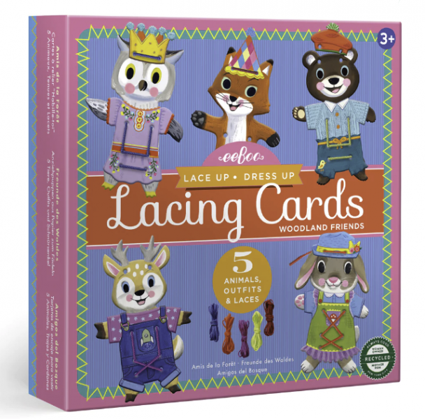 WOODLAND FRIENDS DRESS UP LACE UP CARDS
