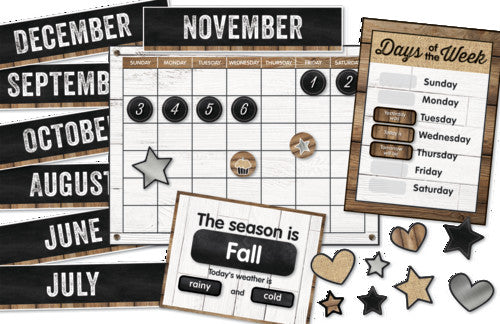 BULLETIN BOARD SET: CALENDAR INDUSTRIAL CHIC