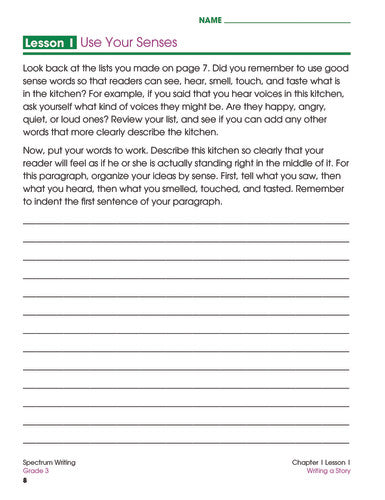 SPECTRUM COMMON CORE WRITING GRADE 3