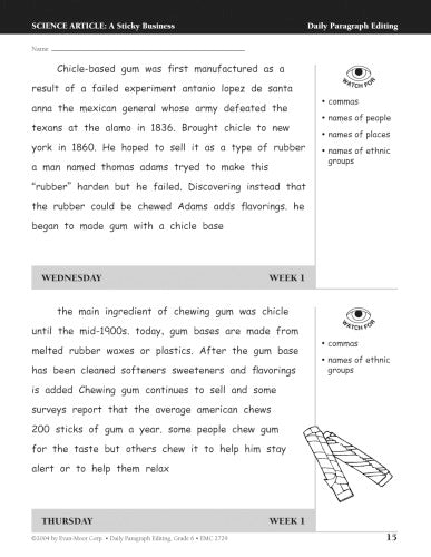 DAILY PARAGRAPH EDITING GRADE 6+