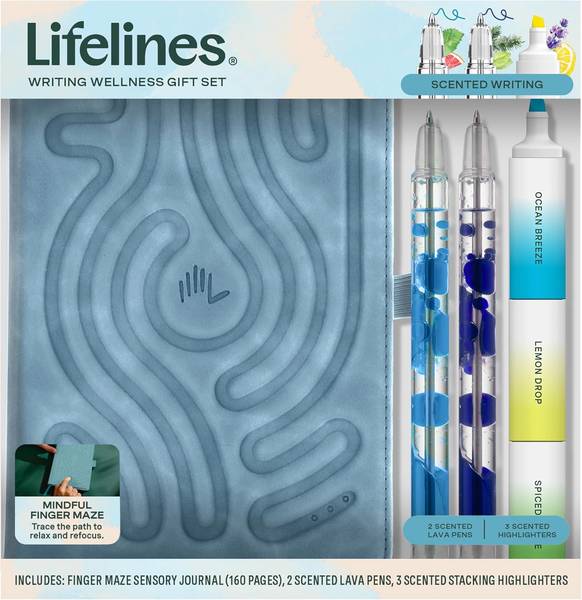LIFELINES WRITING BUNDLE: BLUE MAZE JOURNAL, LAVA PENS, HIGHLIGHTERS