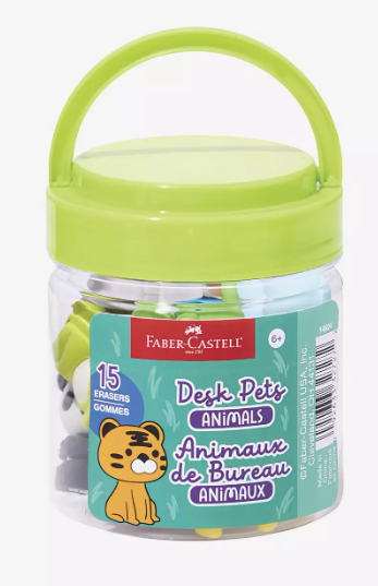 DESK PETS ERASER SET ANIMALS