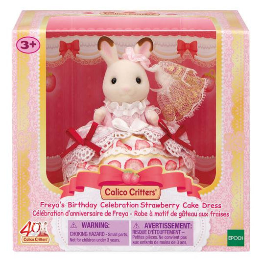 CALICO CRITTERS FREYA'S BIRTHDAY CELBRATION STRAWBERRY CAKE DRESS