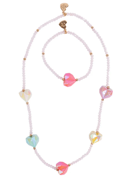 HEART GEODE NECKLACE & BRACELET SET