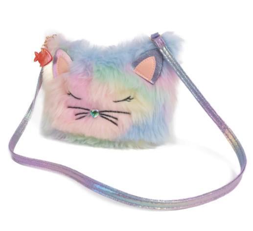 RAINBOW FURRY KITTY PURSE