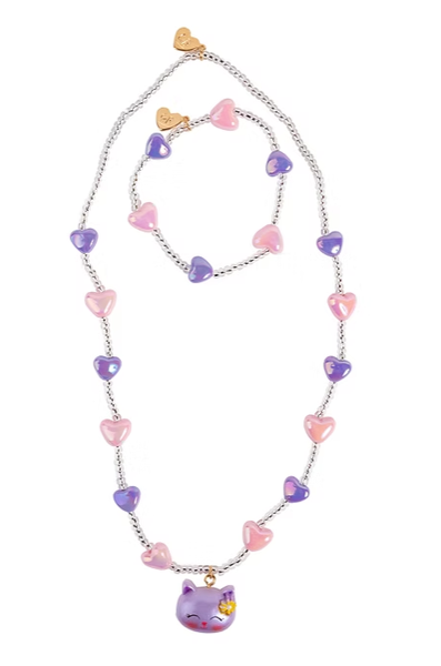LOVELY KITTY NECKLACE/BRACELET SET
