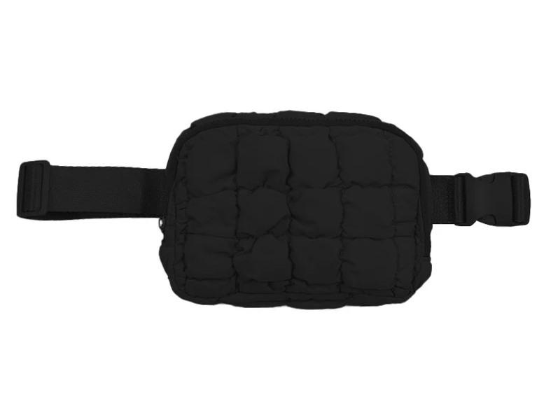 BLACK PUFFER WAIST BAG