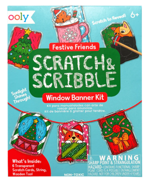SCRATCH AND SCRIBBLE: WINDOW BANNER KIT FESTIVE FRIENDS